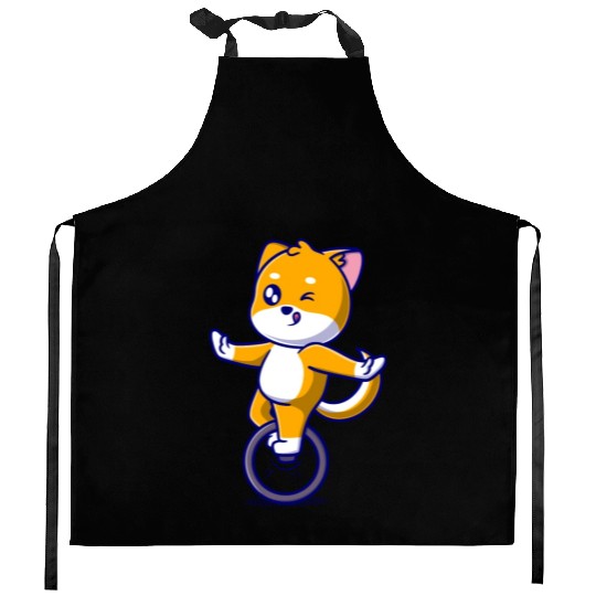 Cute dog cartoon icon illustration gift Kitchen Aprons
