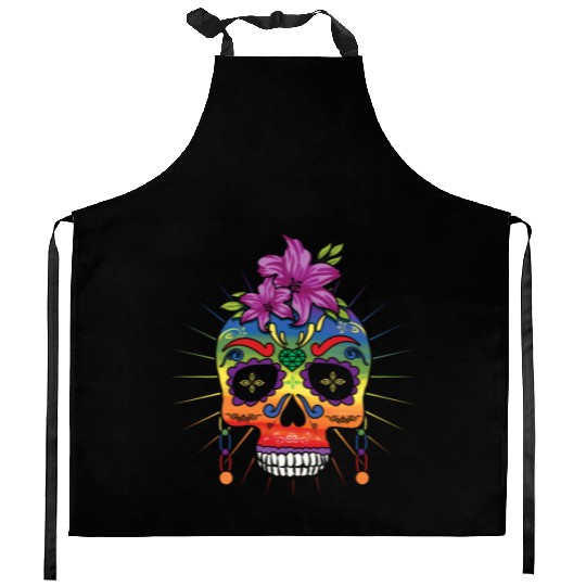 Flower Dia De Los Muertos LGBTQ LGBT Pride Month Kitchen Aprons