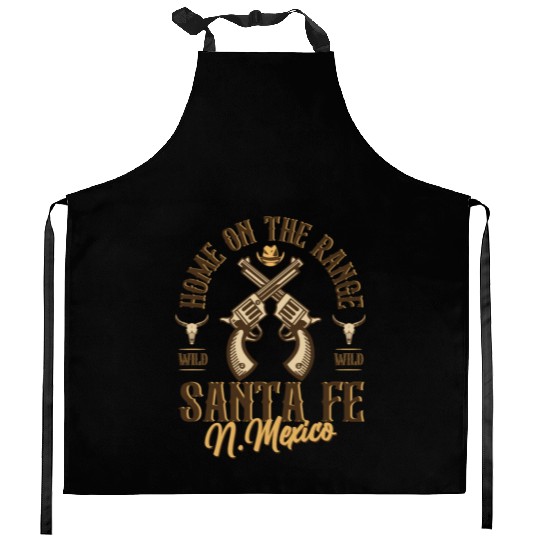 Santa Fe New Mexico wild west town Kitchen Aprons