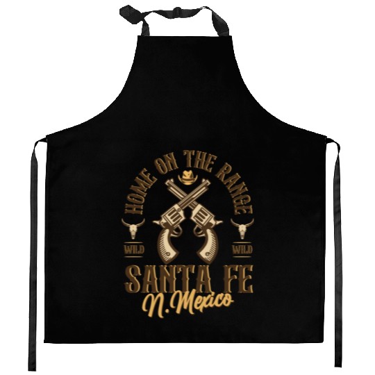 Santa Fe New Mexico wild west town Kitchen Aprons
