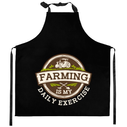Farming Is My Daily Exercise Agribusiness Kitchen Aprons