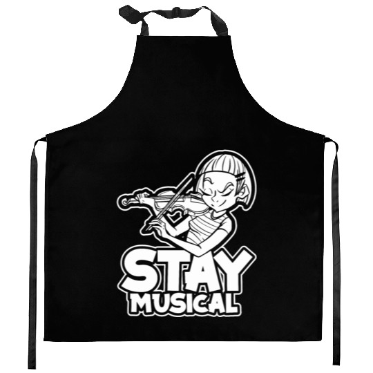 Violin Violinist Musical Kitchen Aprons