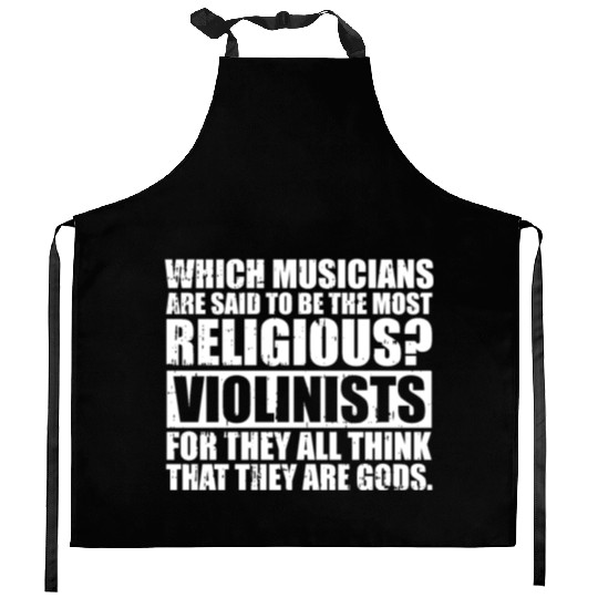 Violin Violinist Humorous Kitchen Aprons