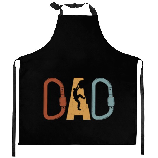 Mountain Climbing Dad Mountaineering Kitchen Aprons