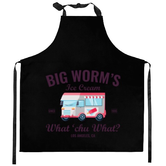 Big Worm s Ice Cream What chu Want Humor Style Kitchen Aprons