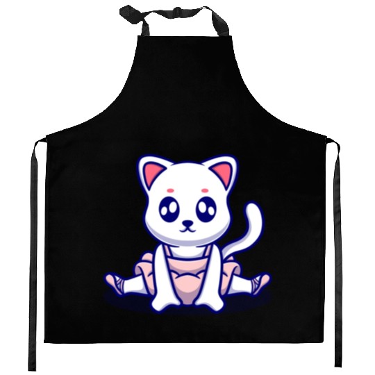 Cute bunny icon illustration Kitchen Aprons