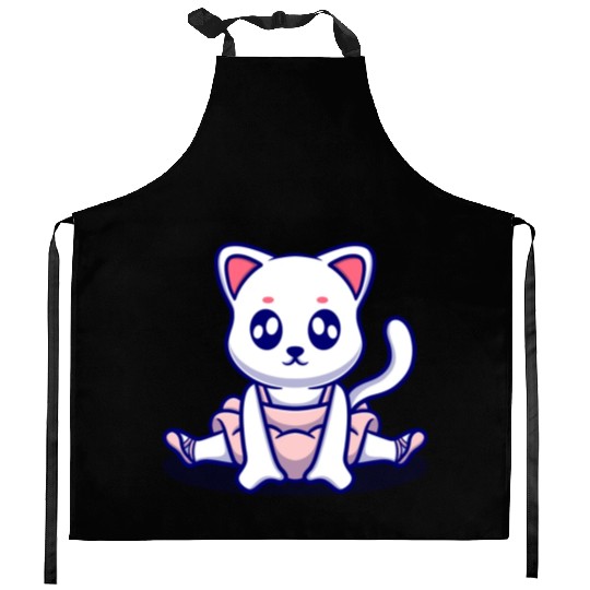 Cute bunny icon illustration Kitchen Aprons