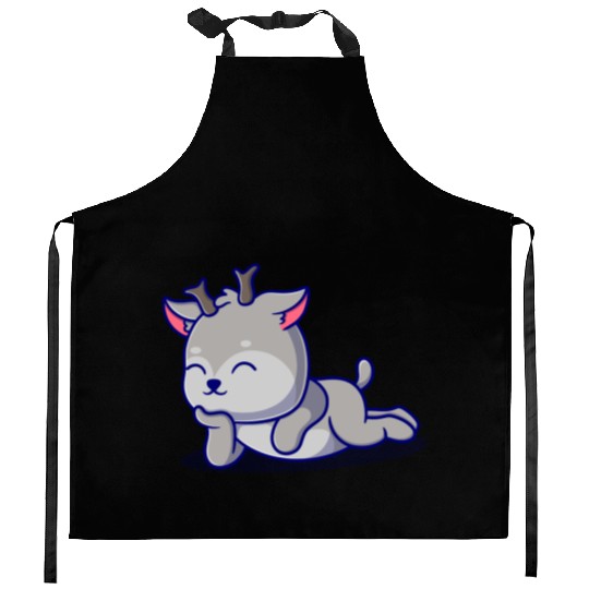 Cute deer cartoon icon illustration gift Kitchen Aprons