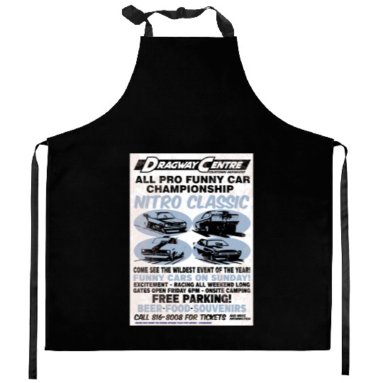 Vintage Hot Rod Classic Drag Racing Poster Kitchen Aprons