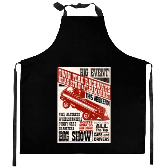 vintage, hot, rod, Classic, Racing, auto, automot Kitchen Aprons