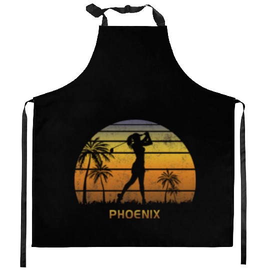 Retro Phoenix Women's Golf Golfing Fan Golfer Gift Kitchen Aprons