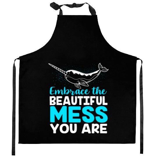 Inspirational Animal Quote Sea Creature Narwhal Kitchen Aprons