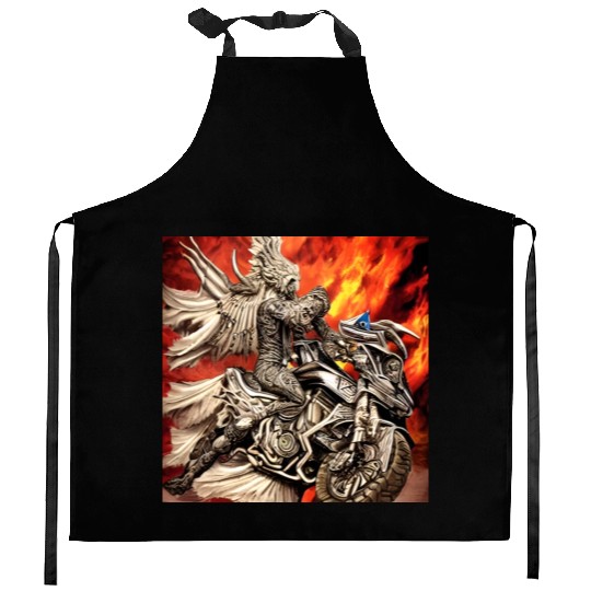 Devil Hellfire Riding Motorcycle Kitchen Aprons