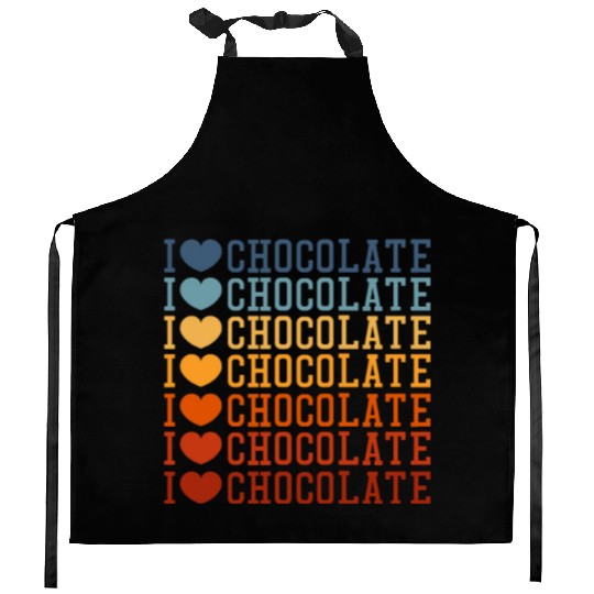 I Love Chocolate Retro Vintage Kitchen Aprons
