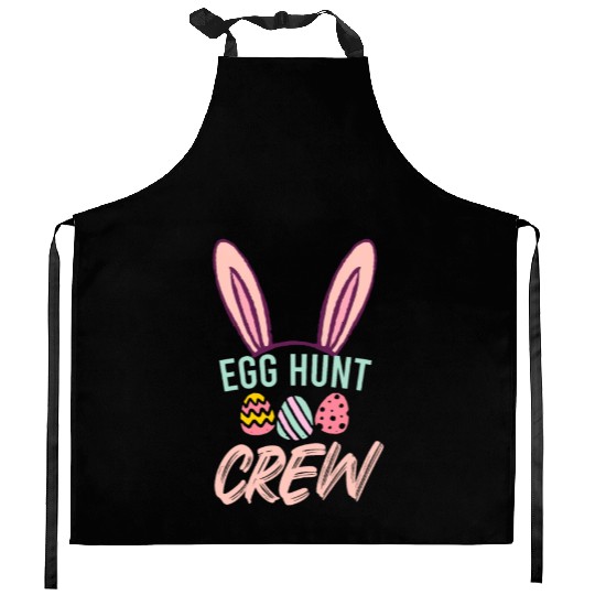Egg Hunt Crew Funny Easter Day Kitchen Aprons