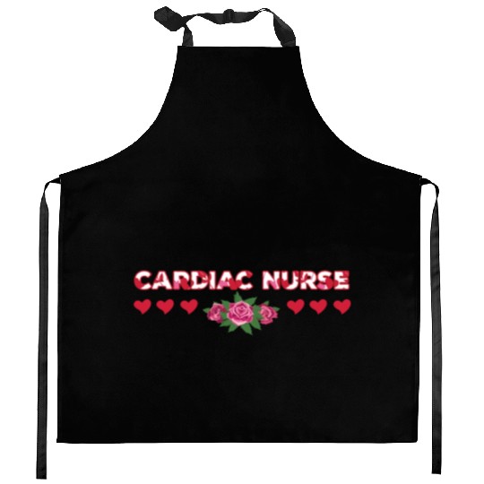 Cute Cardiac Nurse Apparel Kitchen Aprons