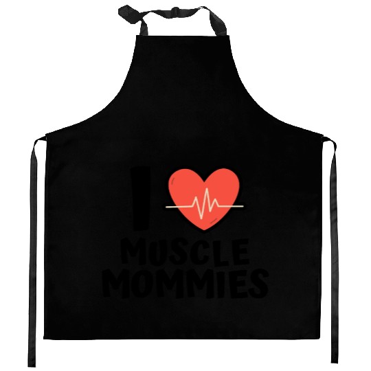 I Love Muscle Mommies Kitchen Aprons