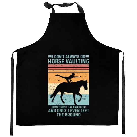 Funny Equestrian Horse Vaulting Retro Kitchen Aprons