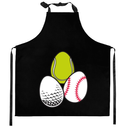 Sports Easter Egg Tennis Athletic Baseball Game Kitchen Aprons
