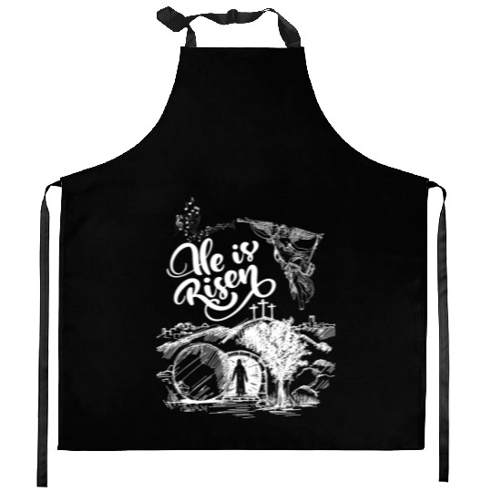 He Is Risen- White Drawing Angel HD Kitchen Aprons