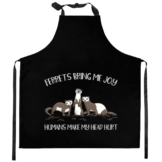 Ferret Lover Wildlife Animal Ferret Whisperer Kitchen Aprons
