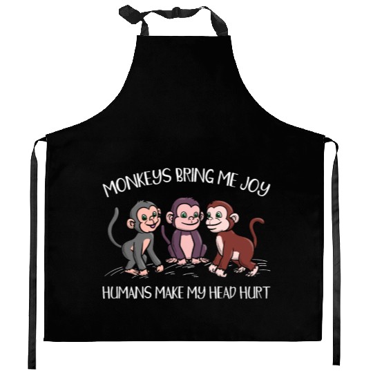 Monkey Wildlife Animal Zookeeper Monkey Whisperer Kitchen Aprons