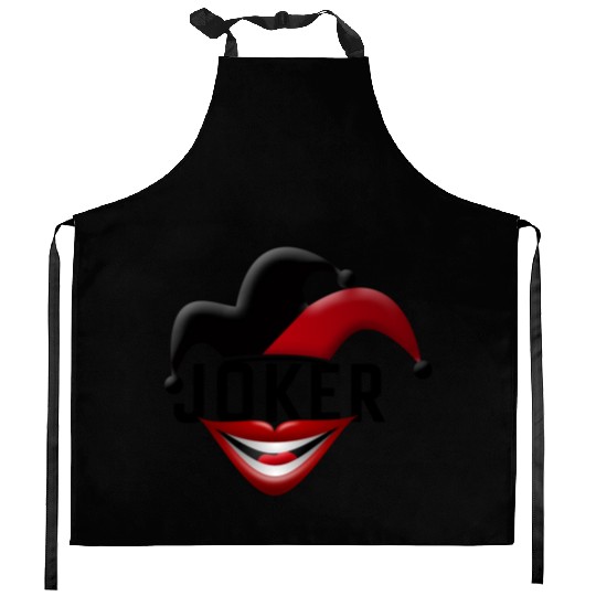Joker in Red and Black Kitchen Aprons