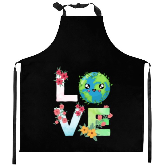 Love Earth Day Save The Planet Earth Day Kitchen Aprons