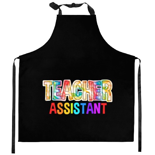 Teacher Assistant Tie Dye Back To School Kitchen Aprons