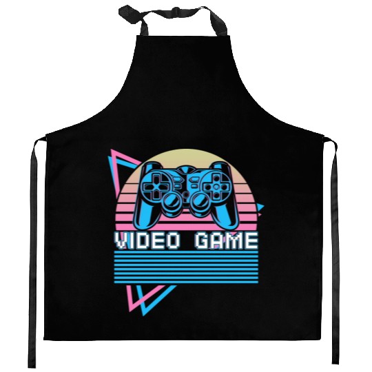Video Game Video Gaming Gamer Retro Kitchen Aprons