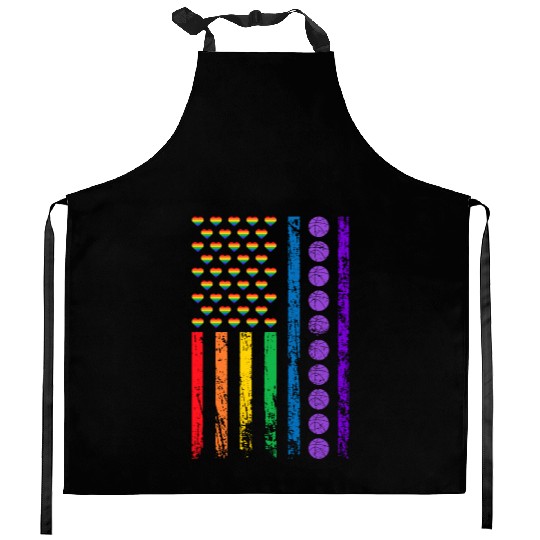 American Sports Rainbow Flag LGBT Pride Month Kitchen Aprons