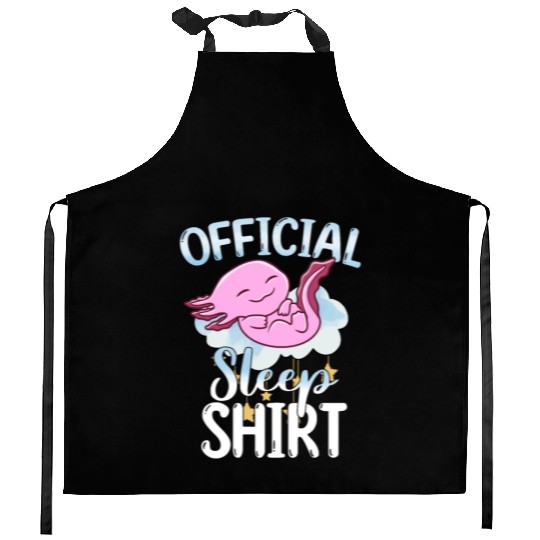 Official Sleep Kitchen Aprons Axolotl