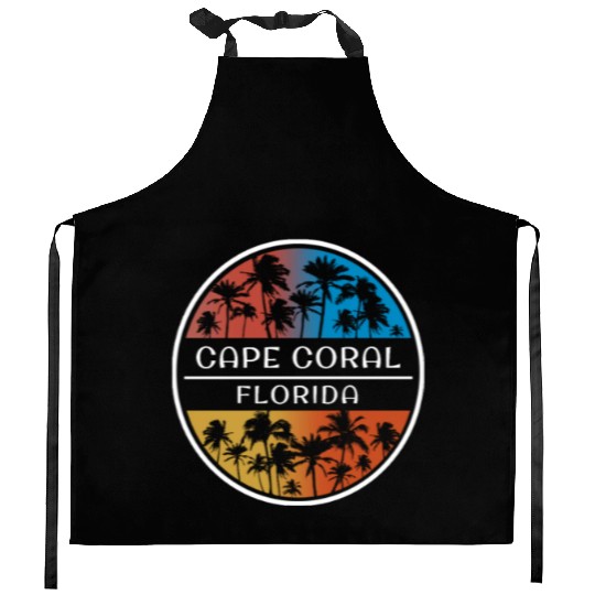 Cape Coral Florida Stylish Vacation Souvenir Palm Kitchen Aprons