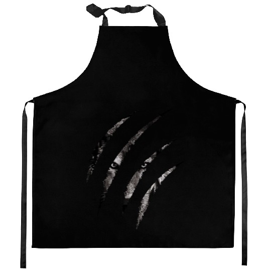 claws mark | Pack of Alpha Wolf were here Kitchen Aprons