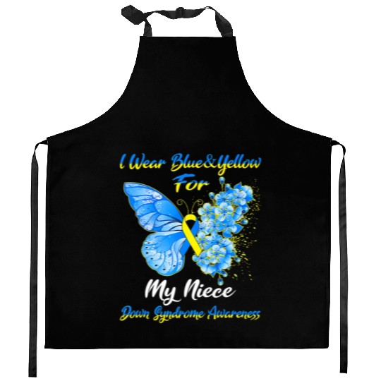 Kids I Wear Blue Yellow For My Niece Down Syndrom Kitchen Aprons
