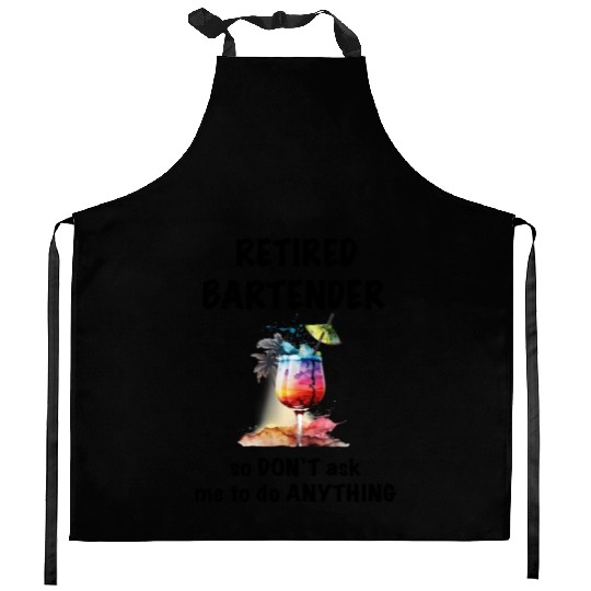Retired Bartender Vacation Tropical Cocktail Kitchen Aprons