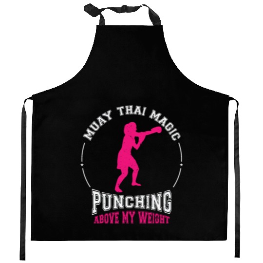International Women's Day Muay Thai Girl Power Kitchen Aprons