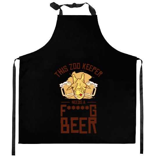 Zookeeper Drinking Beer Zookeeping Beer Lover Kitchen Aprons
