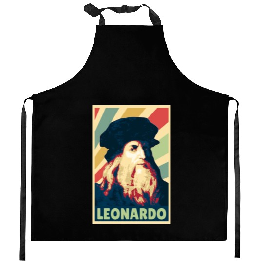 Leonardo Da Vinci Vintage Colors Kitchen Aprons