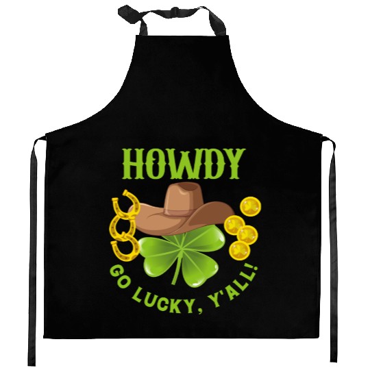Howdy Go Lucky, Y'all! Saint Patrick's Day Apparel Kitchen Aprons