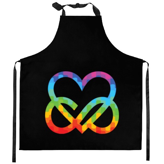 Infinity Heart Abstract Rainbow Backgpund 01 Kitchen Aprons