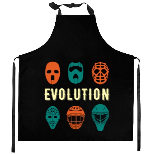 Ice Hockey Player Goalie Mask Evolution Goalkeeper Kitchen Aprons
