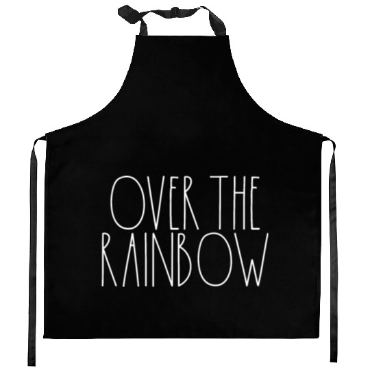 Over the Rainbow White Rae Dunn Inspired Decor Kitchen Aprons