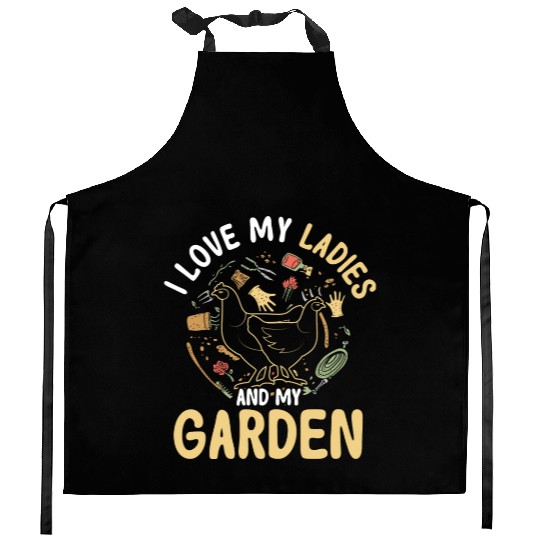 I Love My Ladies And My Garden Funny Gardening Kitchen Aprons