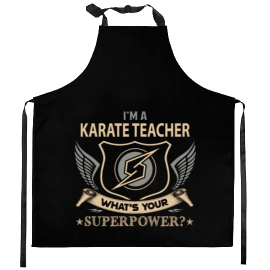 Karate Teacher Kitchen Aprons - Superpower Job Gift Item