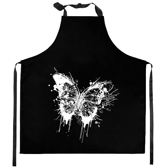 Tattoo Ink Splash Butterfly Kitchen Aprons