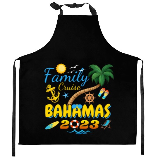 Family Cruise Bahamas 2023 Matching Group Summer Kitchen Aprons