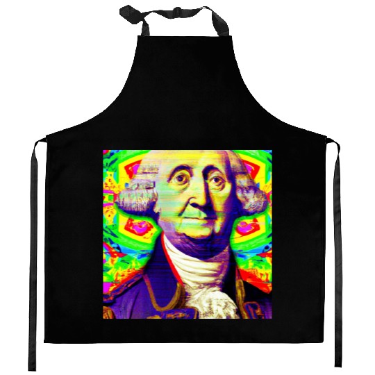Trippy George Washington Kitchen Aprons