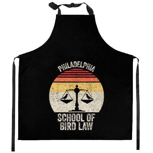 Vintage Retro Philadelphia School Of Bird Law Funn Kitchen Aprons
