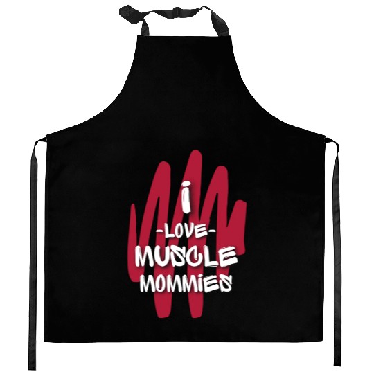 I Love Muscle Mommies Kitchen Aprons